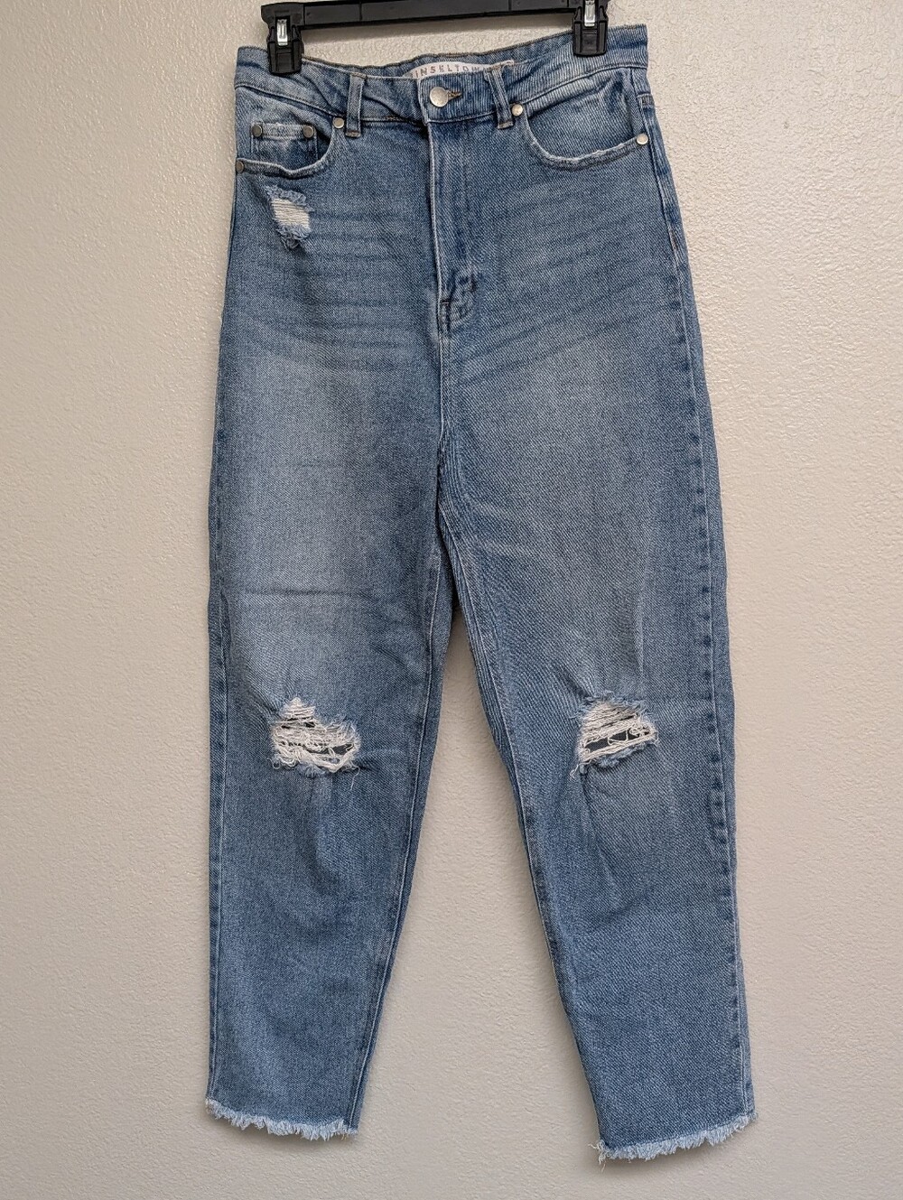 Tinseltown Light Blue Distressed Boyfriend Jeans